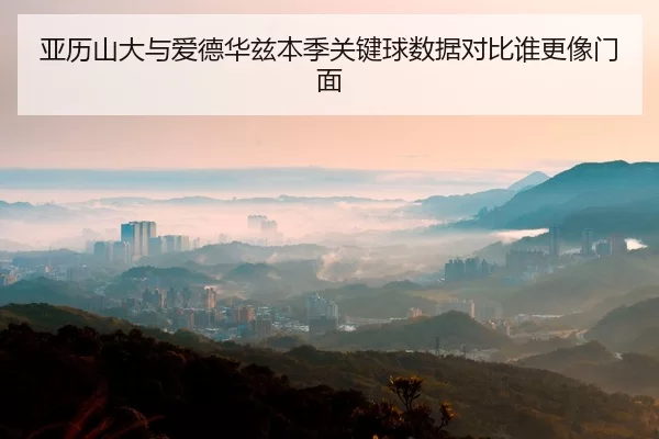 亚历山大与爱德华兹本季关键球数据对比谁更像门面